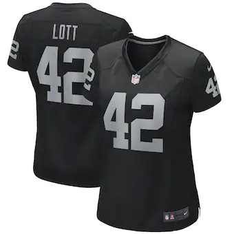 womens nike ronnie lott black las vegas raiders game retire